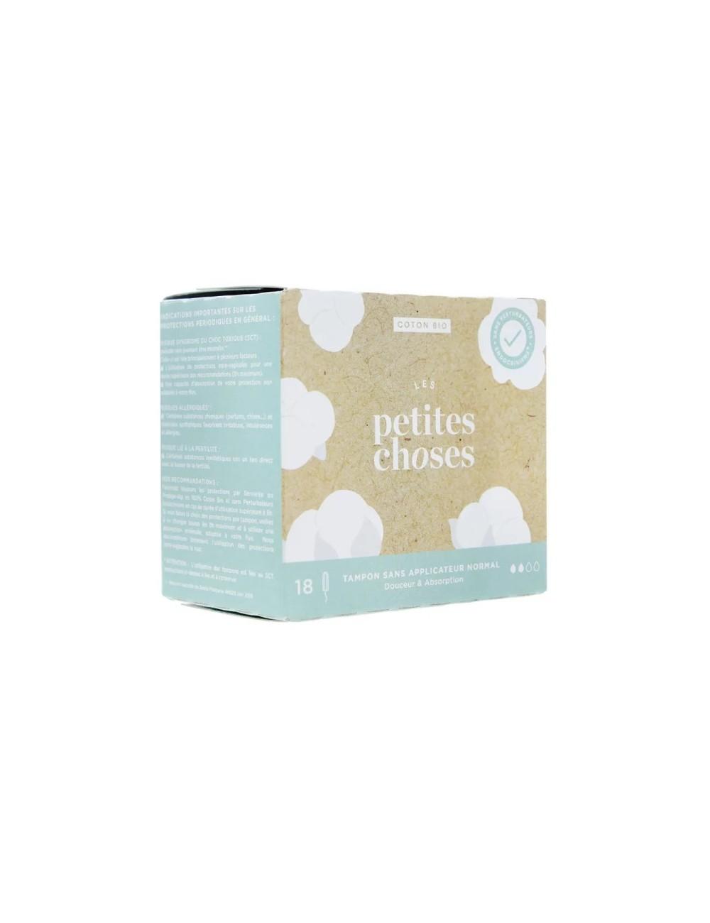 Tampons sans applicateur normal 2 gouttes boîte de 18